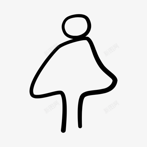女士卫生间手绘线图标svg_新图网 https://ixintu.com 卫生间 女士 手绘