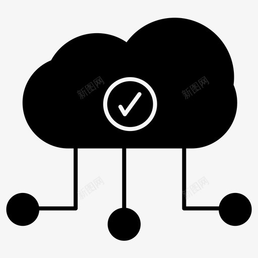 云复选标记internet图标svg_新图网 https://ixintu.com internet 共享 复选 标记 网络