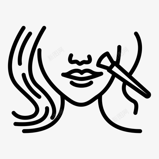 应用基础面部女孩图标svg_新图网 https://ixintu.com 化妆 基础 女孩 应用 美容 面部