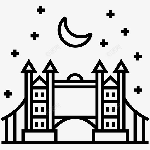 伦敦桥桥梁建筑英国桥图标svg_新图网 https://ixintu.com 伦敦 地标 天桥 建筑 旅游线路 桥梁 英国