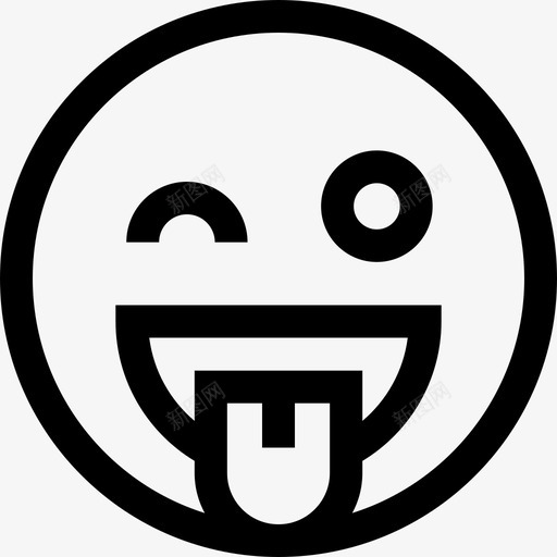 舌表情13线性图标svg_新图网 https://ixintu.com 线性 表情