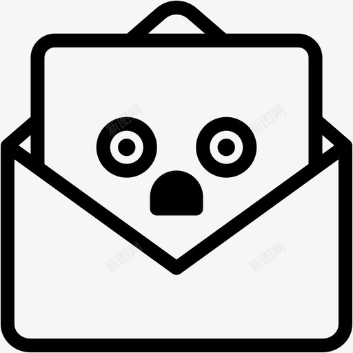 惊呆了表情情绪图标svg_新图网 https://ixintu.com 信件 信封 情绪 惊呆 符号 表情 邮件