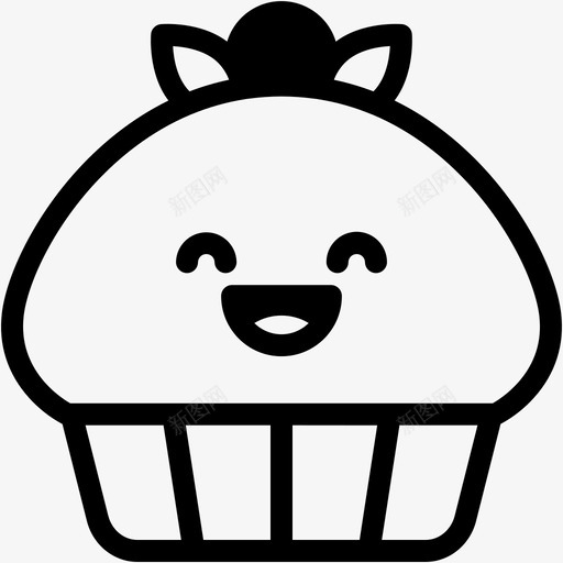 笑面包房纸杯蛋糕图标svg_新图网 https://ixintu.com 一卷 情感 甜点 符号 第一 纸杯 蛋糕 表情 面包房