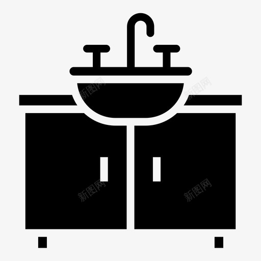 水槽浴室家具图标svg_新图网 https://ixintu.com 家具 支架 水槽 洗脸 浴室 雕刻