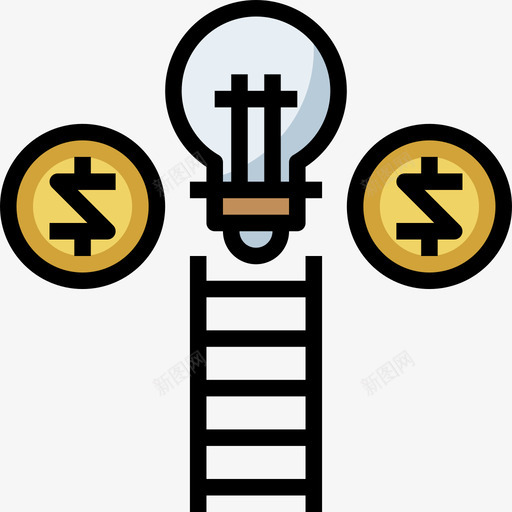 明亮灯泡8个线性颜色图标svg_新图网 https://ixintu.com 8个 明亮 灯泡 线性 颜色