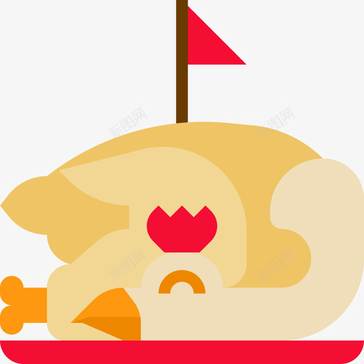 鸡肉中国传统2扁平图标svg_新图网 https://ixintu.com 中国 传统 扁平 鸡肉