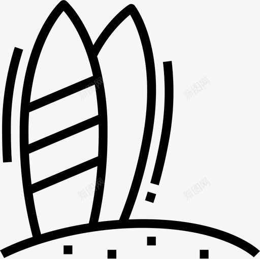 冲浪板夏季77线性图标svg_新图网 https://ixintu.com 冲浪板 夏季 线性