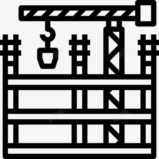 建筑53号楼直线图标svg_新图网 https://ixintu.com 53号楼 建筑 直线