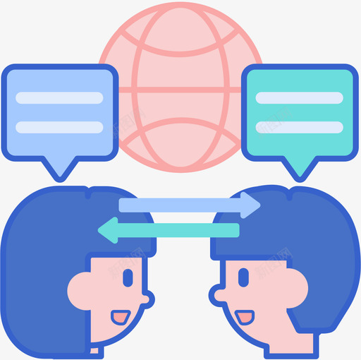 交流在线教育25线颜色图标svg_新图网 https://ixintu.com 交流 在线教育 颜色