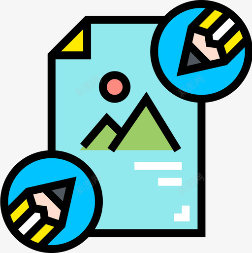 协作网络和平面3线颜色图标svg_新图网 https://ixintu.com 协作 平面设计 网络 颜色