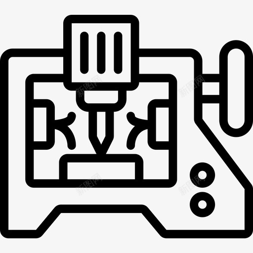 3d打印机制造24线性图标svg_新图网 https://ixintu.com 3d 制造 打印机 线性