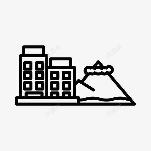 山地酒店岛屿旅行图标svg_新图网 https://ixintu.com 山地 岛屿 度假 旅行 酒店