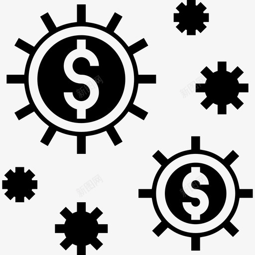 齿轮金融13填充图标svg_新图网 https://ixintu.com 填充 金融 齿轮