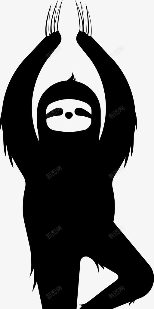 懒散运动动物可爱图标svg_新图网 https://ixintu.com 动物 可爱 懒散 树形 瑜伽 运动