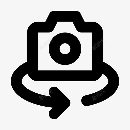 照相机翻转旋转图标svg_新图网 https://ixintu.com 开关 旋转 照相机 翻转 轮廓