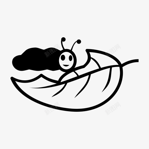 毛虫昆虫幼虫图标svg_新图网 https://ixintu.com 叶子 幼虫 昆虫 欧芹 毛虫 蠕虫