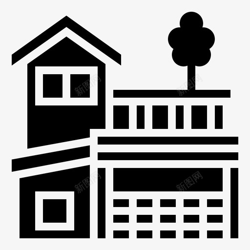 复式住宅资产住宅图标svg_新图网 https://ixintu.com 产权 住宅 出租 复式 字形 归属 楼层 资产