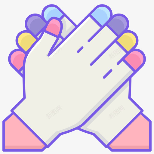 手套edm线颜色图标svg_新图网 https://ixintu.com 手套 颜色