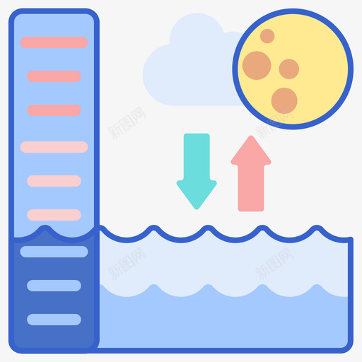 潮汐221天气线性颜色图标svg_新图网 https://ixintu.com 221天气 潮汐 线性 颜色