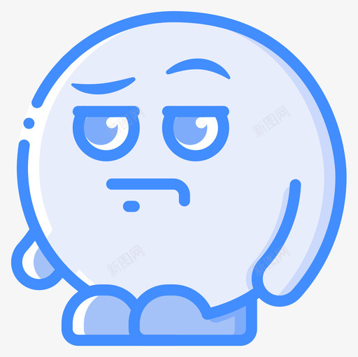 困惑表情符号1蓝色图标svg_新图网 https://ixintu.com 困惑 符号 蓝色 表情