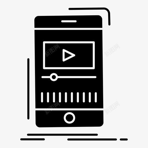 移动媒体播放器音乐视频图标svg_新图网 https://ixintu.com 制作 声音 媒体播放器 移动 视频 设计 音乐