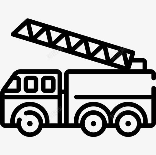 消防车车辆和运输11直线图标svg_新图网 https://ixintu.com 消防车 直线 车辆 运输