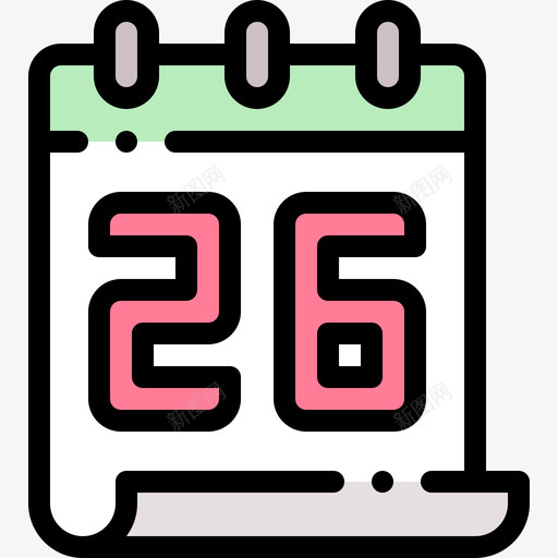 日历节礼日8线形颜色图标svg_新图网 https://ixintu.com 日历 线形 节礼日 颜色