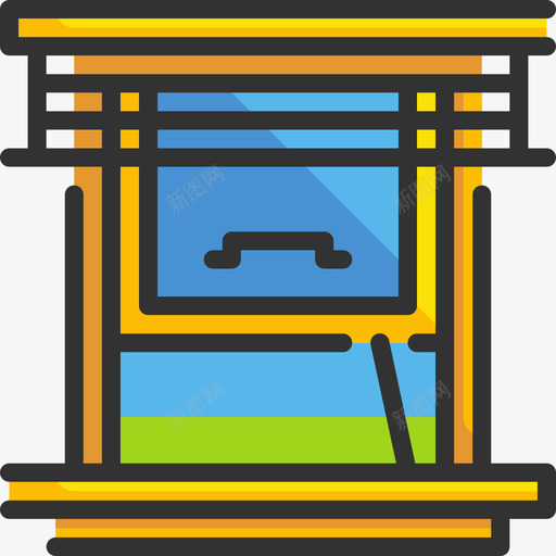 窗户家具和家居31线性颜色图标svg_新图网 https://ixintu.com 家具 家居 窗户 线性 颜色