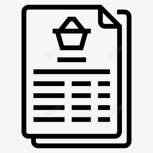 订单单据发票图标svg_新图网 https://ixintu.com 单据 发票 商务 清单 订单 购物