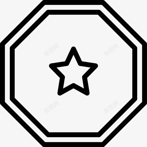 明星奖励和徽章8概述图标svg_新图网 https://ixintu.com 奖励 徽章 明星 概述