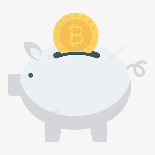 储蓄罐比特币111扁平图标svg_新图网 https://ixintu.com 储蓄罐 扁平 比特