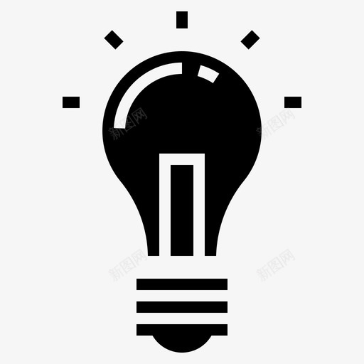 灯泡尖端家具实心图标svg_新图网 https://ixintu.com 实心 家具 尖端 灯泡