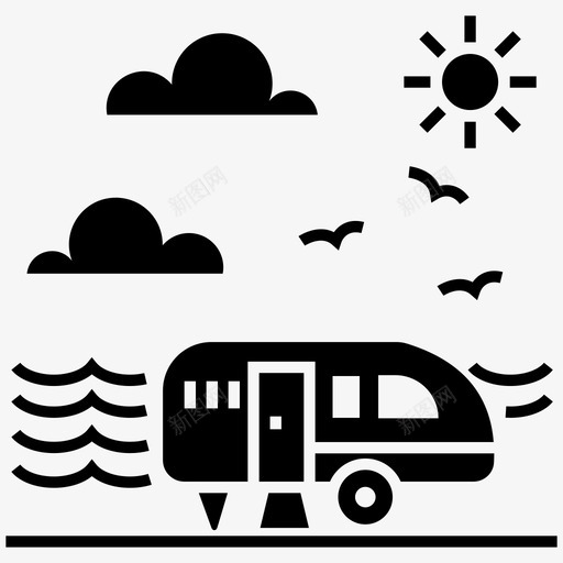 海滩露营者海滩地区海滩度假图标svg_新图网 https://ixintu.com 地区 字形 度假 放松 旅游 景观 海滩 胜地 露营者