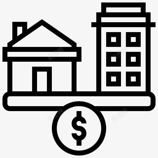 经济适用银行住房图标svg_新图网 https://ixintu.com 产权 住宅 住房 归属 收入 租金 经济 适用 银行