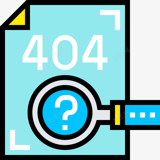 404网页和平面3线颜色图标svg_新图网 https://ixintu.com 平面设计 网页 颜色