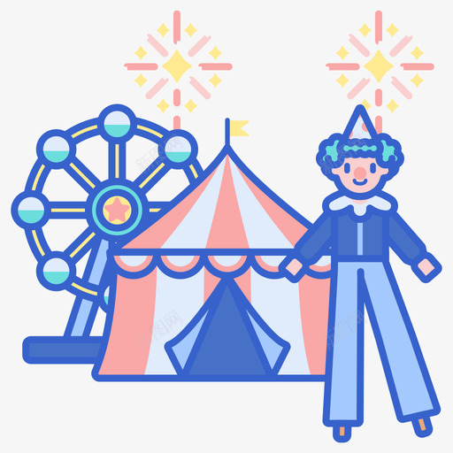马戏团马戏团76线性颜色图标svg_新图网 https://ixintu.com 线性 颜色 马戏团