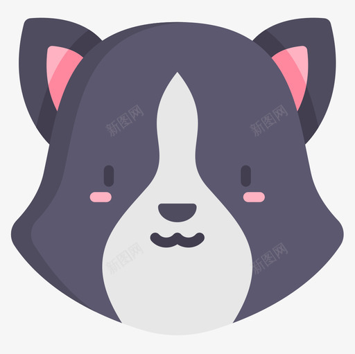边境牧羊犬狗4扁平图标svg_新图网 https://ixintu.com 扁平 牧羊犬 边境