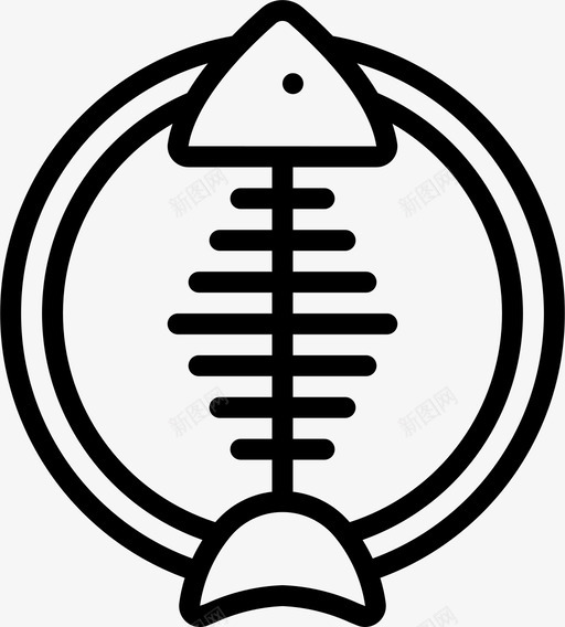 鱼骨海鲜14直系图标svg_新图网 https://ixintu.com 海鲜 直系 鱼骨