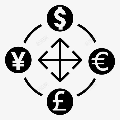 波动性现金硬币图标svg_新图网 https://ixintu.com 兑换 波动性 现金 硬币 货币