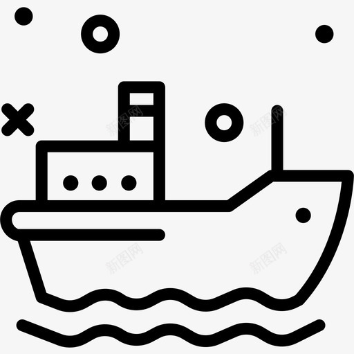 船潜水24直线型图标svg_新图网 https://ixintu.com 潜水 直线 线型