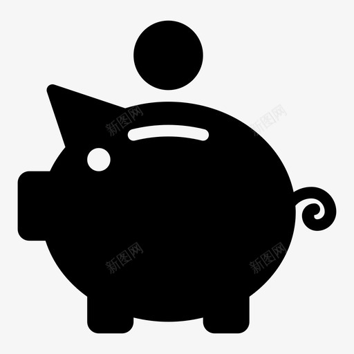 存钱罐硬币储蓄图标svg_新图网 https://ixintu.com 储蓄 商业 存钱 硬币