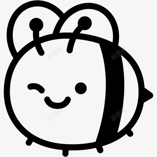 微笑蜜蜂表情图标svg_新图网 https://ixintu.com 微笑 情感 感觉 蜜蜂 表情