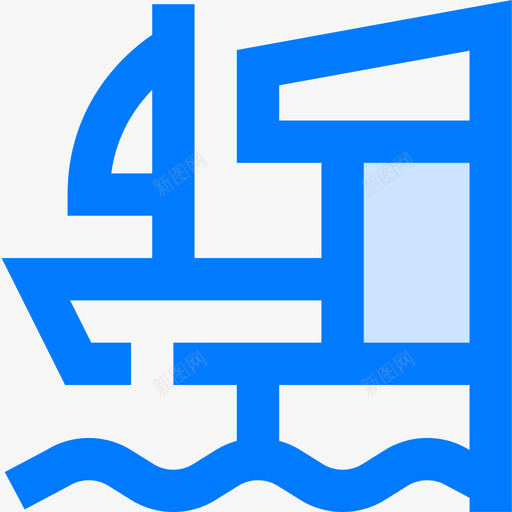 海港城市景观9蓝色图标svg_新图网 https://ixintu.com 城市 景观 海港 蓝色
