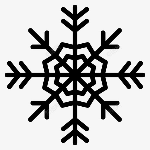 寒冷下雪雪花图标svg_新图网 https://ixintu.com 下雪 冬天 圣诞节 寒冷 雪花