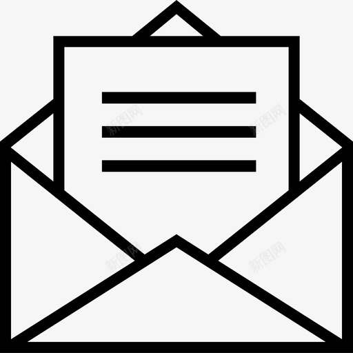 公开信电子邮件收件箱图标svg_新图网 https://ixintu.com 公开信 发送 收件箱 电子邮件 线路