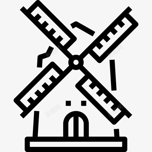 风车农场47直线型图标svg_新图网 https://ixintu.com 农场 直线 线型 风车