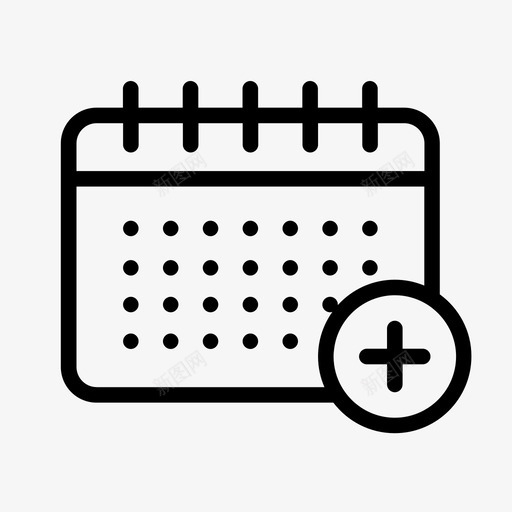 添加到日历约会日期图标svg_新图网 https://ixintu.com 会议 加到 日历 日期 时间 添加 约会
