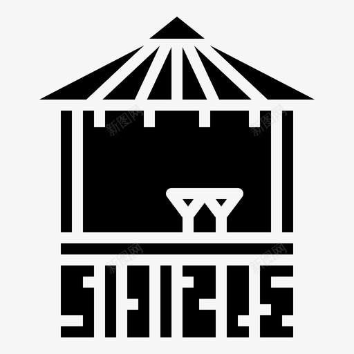 酒吧酒海滩图标svg_新图网 https://ixintu.com 啤酒 固体 夏威夷 海滩 酒吧