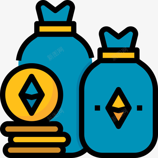 货币数字货币3线性颜色图标svg_新图网 https://ixintu.com 数字 线性 货币 颜色