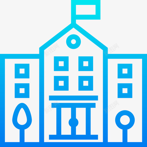 建筑与城市学校与教育7梯度图标svg_新图网 https://ixintu.com 城市 学校 建筑 教育 梯度